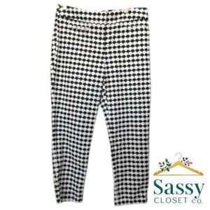 Ann Taylor Kate Fit Cropped Pants Modern Houndstooth Size 4 EUC